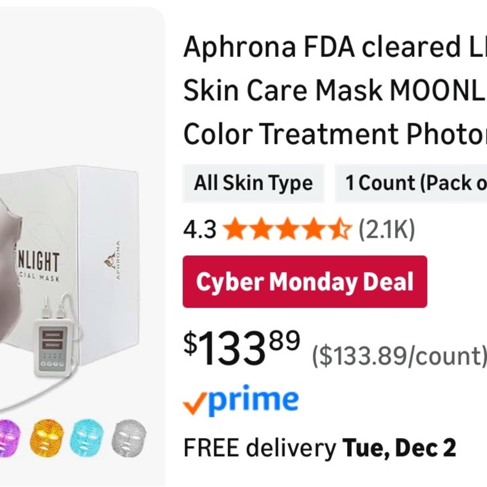 Colorful LED Beauty Mask - White - Picture 2 of 2